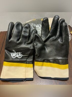 Galeton Viper Double Coated PVC Gloves Safety Cuff XL Pack of 6 Pairs, 12 Gloves